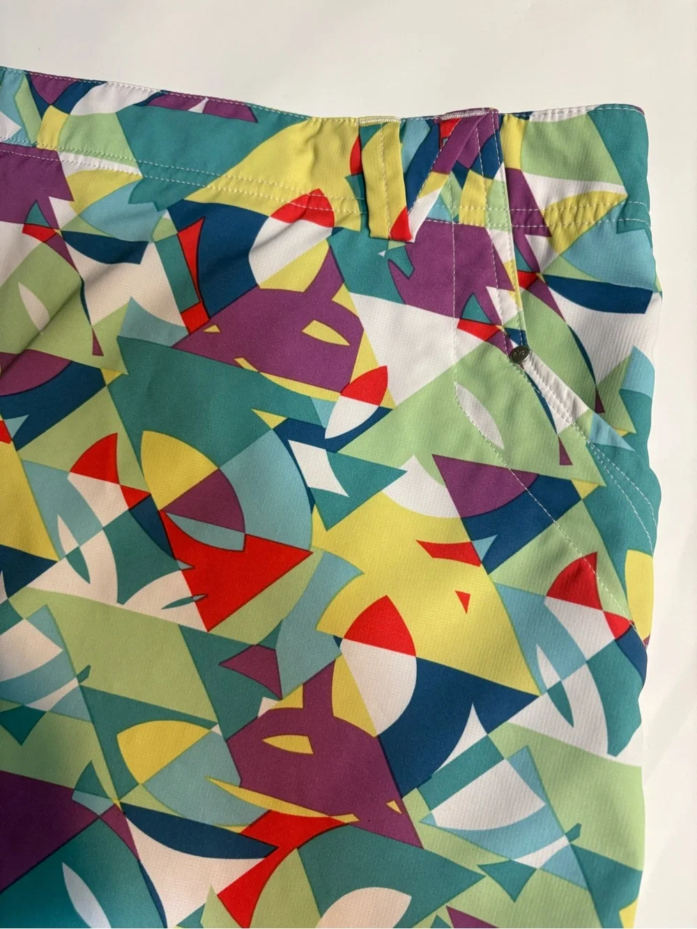 NVO by Lanctot women's geometric print golf skort with built-in shorts 10